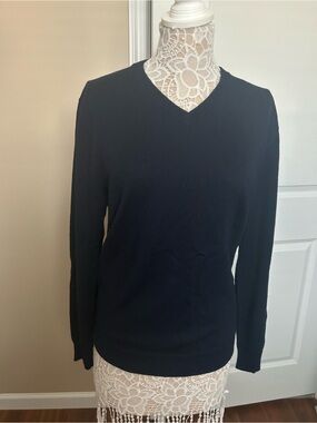 Club Room Navy V-Neck Sweater for Men merino wool